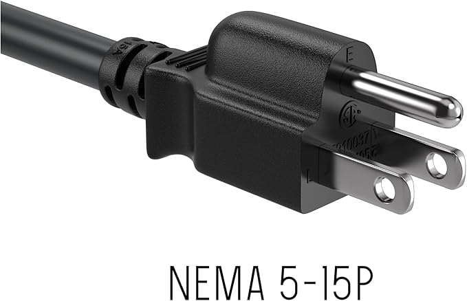 CableLeader 7ft 14 AWG Universal Power Cord IEC320 C13 to NEMA 5-15P, Extension Power Cord, Compatible with Computers, Monitors, Printers & TVs, Black, Pack of 1