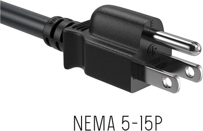 CableLeader 7ft 14 AWG Universal Power Cord IEC320 C13 to NEMA 5-15P, Extension Power Cord, Compatible with Computers, Monitors, Printers & TVs, Black, Pack of 1