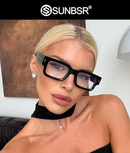 Classic Square Sunglasses for Women Men Trendy Thick Frame Rectangle Sun Glasses Chunky Black Shades