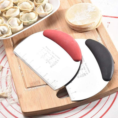 Dough Scraper, Professional Stainless Steel Dough Pastry Grill Scraper with Scale-Red