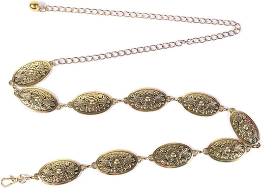 Ethnic Ladies Waist Chain Delicate Carved Flower Buckle Belt Banquet Dress Women Prom Party Waist Belt