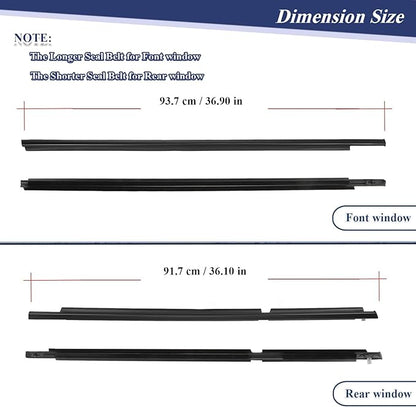 Window Molding Trim Seal for 2003-2009 Toyota 4Runner,Black Outer Door Weather Stripping Window Seal Belt,Replace68161-35060 68162-35060 68163-35030 68164-35030
