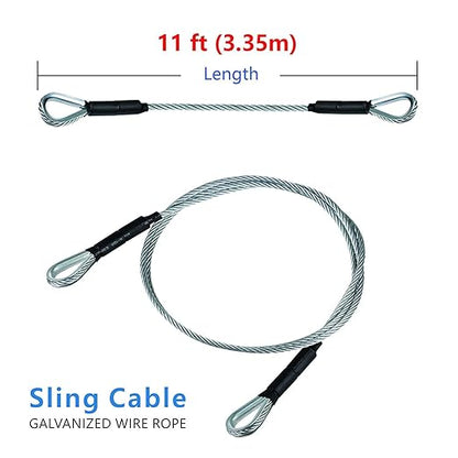 Zip Line Sling Cable, Wire Rope, 81114 Foot, 316In (11 Foot)