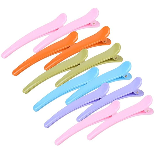 Hair Clips, 12 Pcs Duckbill Alligator Hair Barrettes Pins, Non Slip Colorful Plastic Duck Billed Hair Clips for Styling Sectioning for Women