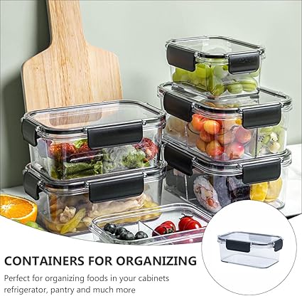 Unomor Refrigerator Crisper Fridge Storage Boxes with Lids Plastic Containers Plastic Storage Boxes Food Containers with Lids Plastic Food Storage Containers with Lids Pp Shelf With Cover