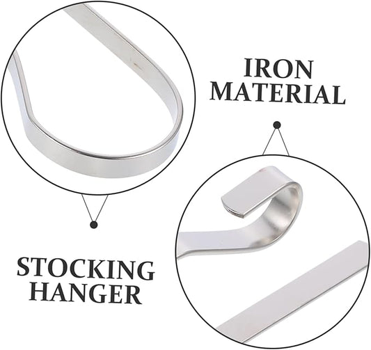 Pack of 2 metal hooks for Christmas socks, metal hooks for Christmas stocking decoration, fireplace hooks, iron hooks