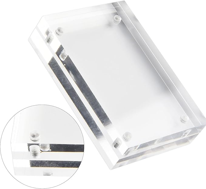 Acrylic Sign Holder, Acrylic Magnetic Poster Double-Sided Display Stand For Countertops, Acrylic Stands For Display In Offices, Restaurants, And Events(5.5 x 8.2cm)