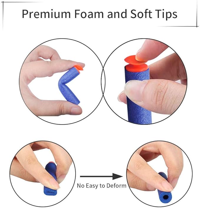 Refill Darts Universal Suction Dart Foam Bullet 100-Dart Refill Pack for Nerf N-Strike Elite Series Blasters Toy Gun