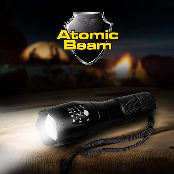 Atomic Beam LED Flashlight Original by BulbHead, 5 Beam Modes, Tactical Light Bright Flashlight (1 Pack)