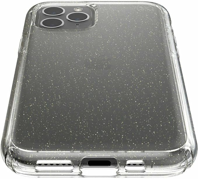 Speck Products Presidio Perfect-Clear Glitter iPhone 16e/15/14/13 PRO Case, Clear with Gold Glitter/Clear
