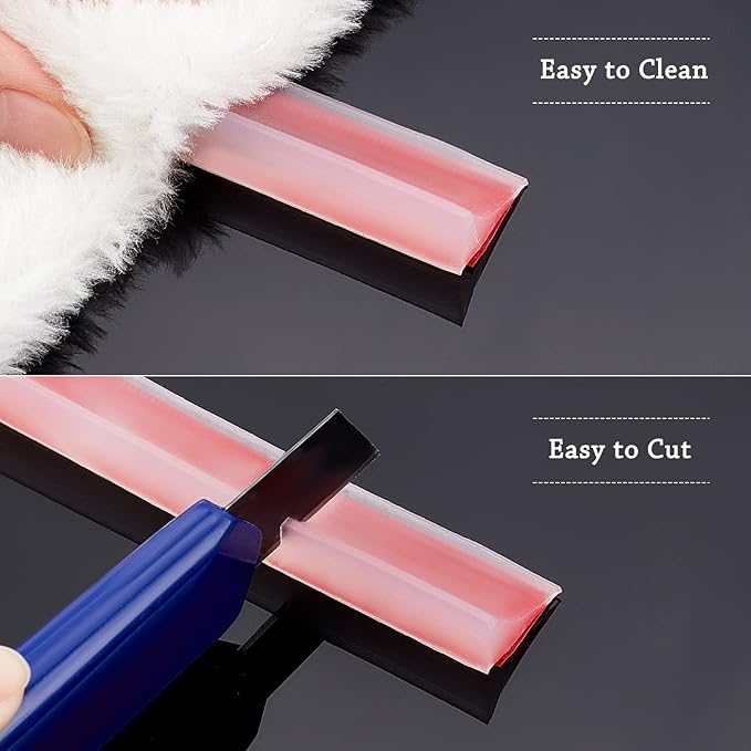 NBEADS 78 Inch Silicon Water Guard, Silicone Shower Threshold Waterproof Barrier, Water Stopper Blocking Strip Corner Water Retaining Dam Strip for Bathroom Shower Kitchen Countertop