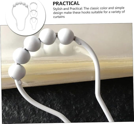 Garneck 4pcs Metal Shower Curtain Hooks Sturdy Shower Rings for Bathroom Replacement Curtain Clips for Easy Installation and Cleaning