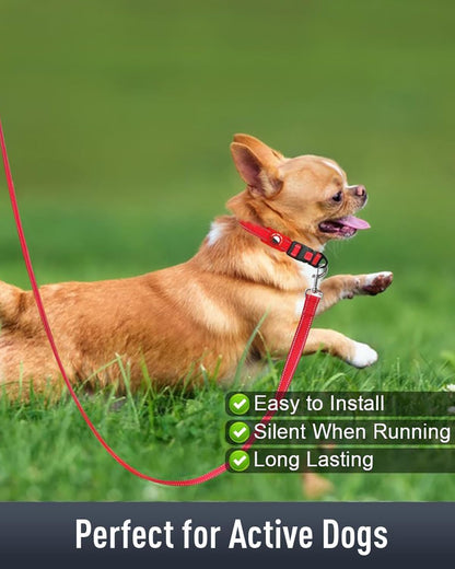 AirTag Dog Collar with AirTag Holder Compatible for Air Tag, Reflective Soft Padded, Safety Locking Buckle, Adjustable Nylon for Small Medium Large Dogs (Red,S) not airtag included