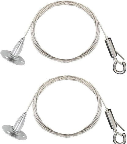 ZWIN 2m Adjustable Hanging Wire Kit - 1.5mm Heavy Duty Mirror Hanging Wire with Hook Wall Mount Suspension Cable for Picture, Photo, Light, LED Screen, Curtain, Holds Up to 30KG