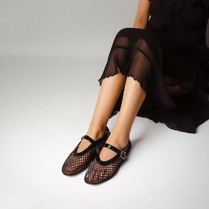 J.Crew Mesh Ballet Flats for Women Buckle Strap Comfy Casual Office Fishnet Ballerina Flat Shoes 3 sustainability features