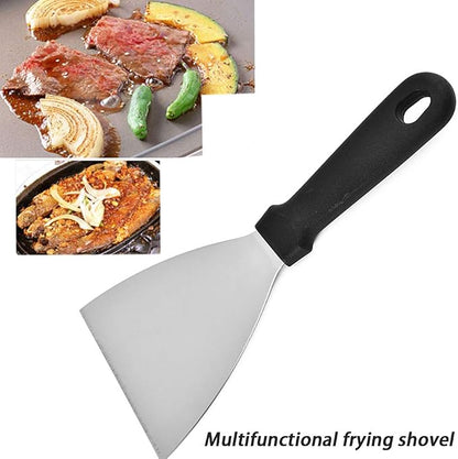 SYCOOVEN Small Spatula Stainless Steel Mini Serving Spatula for Flipping and Cooking, Metal Spatulas with Silicone Handle for Kitchen Use(Size:10 * 23.5cm)