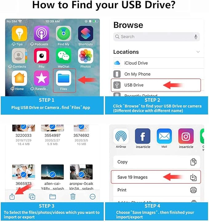 Apple Lightning to USB Camera Adapter with Charging Port, USB 3.0 OTG Cable for iPhoneiPad to Connect Card Reader, USB Flash Drive, U Disk, Keyboard, Mouse, Hubs, MIDI, Plug  Play