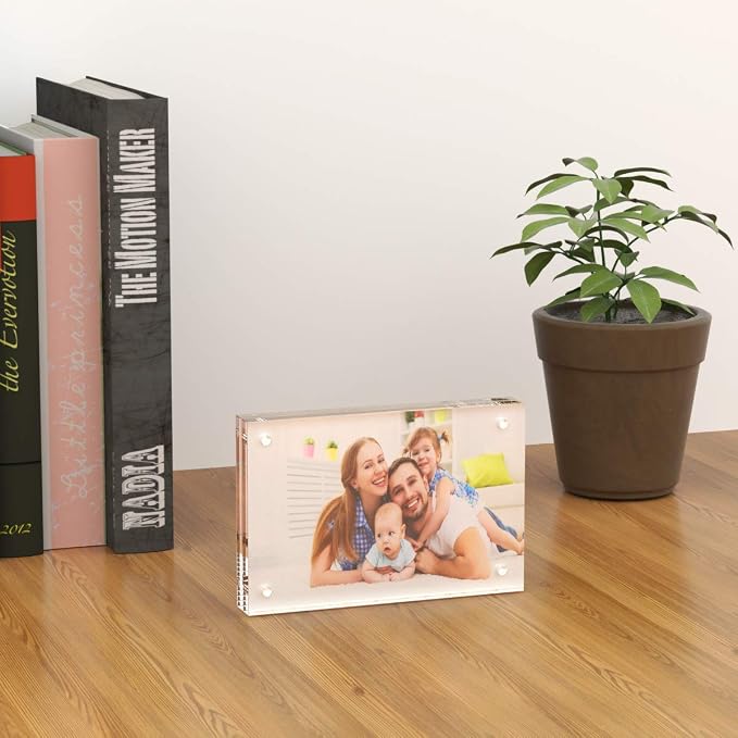 AITEE 4x6 Acrylic Picture Frames 2 Pack, Clear Picture Frames,20% Thicker