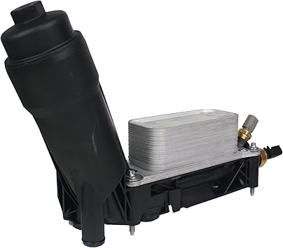 KUSATEC Aluminum Engine Oil Cooler Filter Housing Adapter Assembly For 2011-2013 Chrysler 200 300, Dodge Avenger Challenger Charger, Jeep Grand Cherokee, Ram 1500 CV, 3.6L V6 Engine, Replace 5184294AE