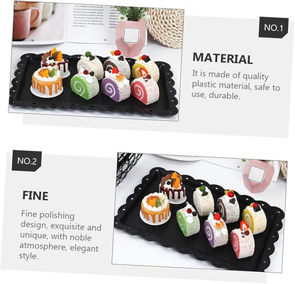 2 Pcs Cake Tray Plate Holder Serving Baking Showcase Dessert Party Trays and Platters Cake Platter Tray for Food Plastic White