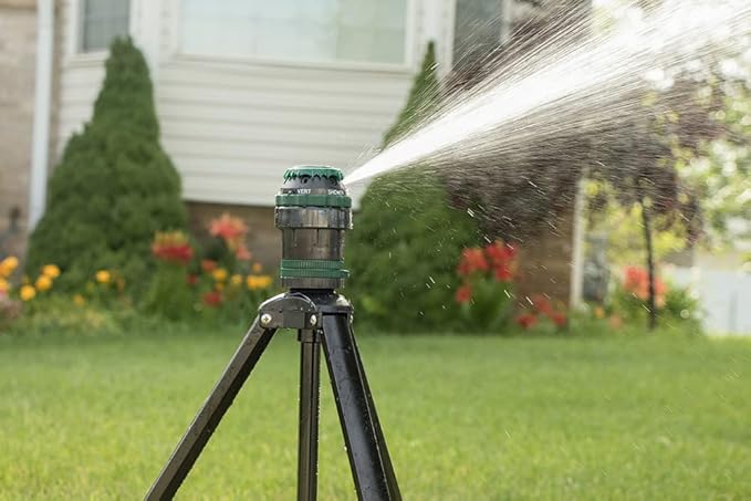 H2O-Six Gear-Drive Sprinkler Head on Tripod
