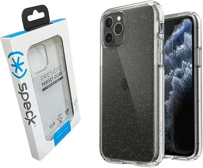 Speck Products Presidio Perfect-Clear Glitter iPhone 16e/15/14/13 PRO Case, Clear with Gold Glitter/Clear