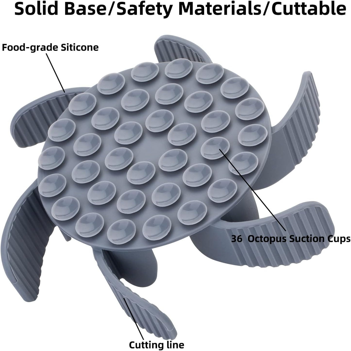 Keegud Slow Feeder Dog Bowls Insert [Octopus Suction Cups] Super Firm Slow Eating Dog Bowl [Cuttable] for Large Breed and Medium Size Dog Compatible with Regular and Elevated Dog Bowls (Turbine)