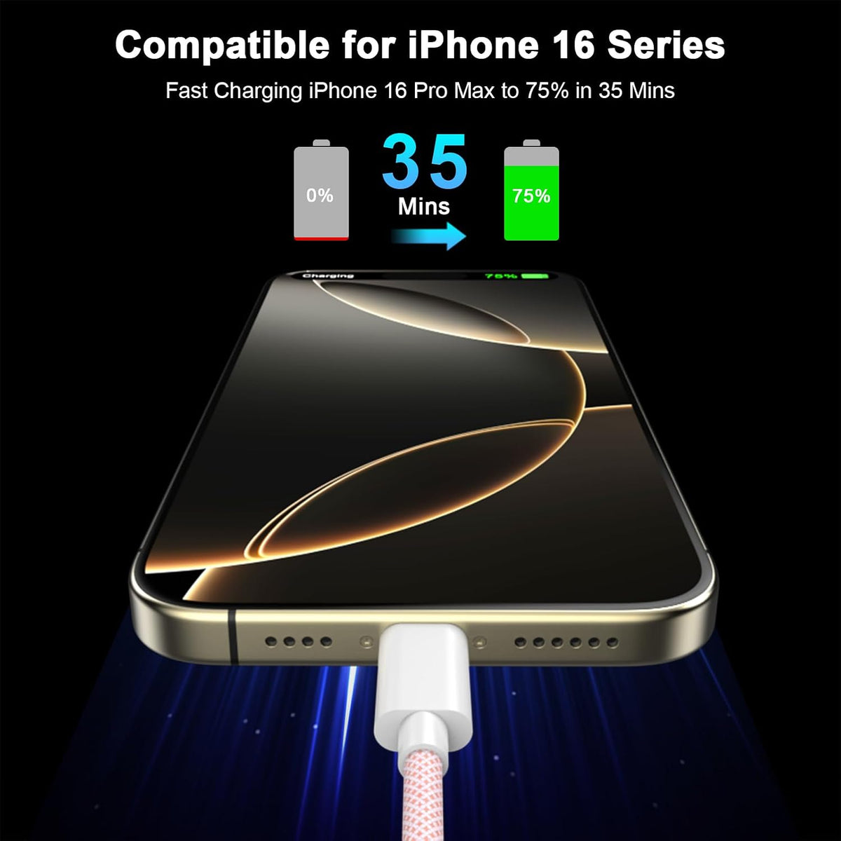 [Apple MFi Certified] iPhone 17 16 15 Charger Cord 10 FT, 2 Pack 60W USB C to USB C Charging Cable Cord Long for iPhone 17/17 Pro/17 Pro Max/Air/16/16 Pro/16 Pro Max/15/15 Pro Max, iPad Pro, Pink