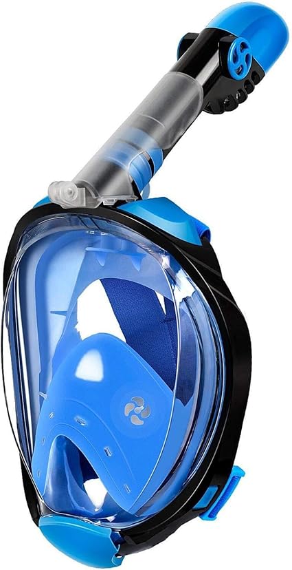 Full Face Snorkel Mask with Dry Snorkel, 180 Panoramic View Diving Mask,Anti-Leak Anti-Fog Scuba Mask Snorkel Swimming Mask for Adults