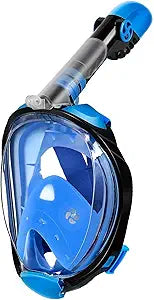 Full Face Snorkel Mask with Dry Snorkel, 180 Panoramic View Diving Mask,Anti-Leak Anti-Fog Scuba Mask Snorkel Swimming Mask for Adults