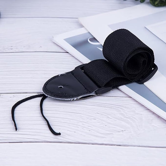2 Pcs Acoustic Guitar Straps Adjustable Guitar Straps Ukulele Guitar Straps Extra Wide Bass Guitar Straps Classical Guitar Straps Black Guitar Strap with PU Leather Ends