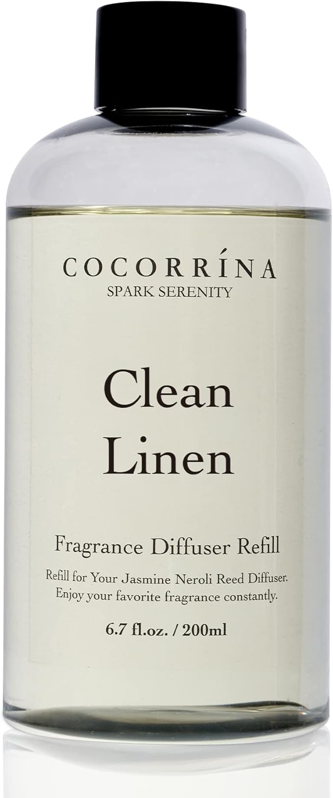 Cocorrna Clean Linen Scented Reed Diffuser Oil with 8 Sticks Fragrance for Bedroom, Bathroom, Oil Diffuser, Home Dcor, 6.7 oz. (200 ml)
