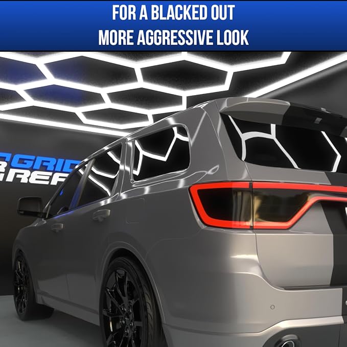 Fits 2014-2024 Dodge Durango Tail Light Tint Kit. Dark black smoke vinyl taillight overlay accessories.