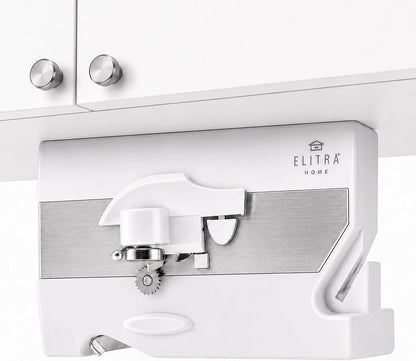 3 in 1 Under the Cabinet Electric Can Opener, Blade Sharpener, Bottle Opener, Under The Counter Mount, For Large And Small Cans (White)