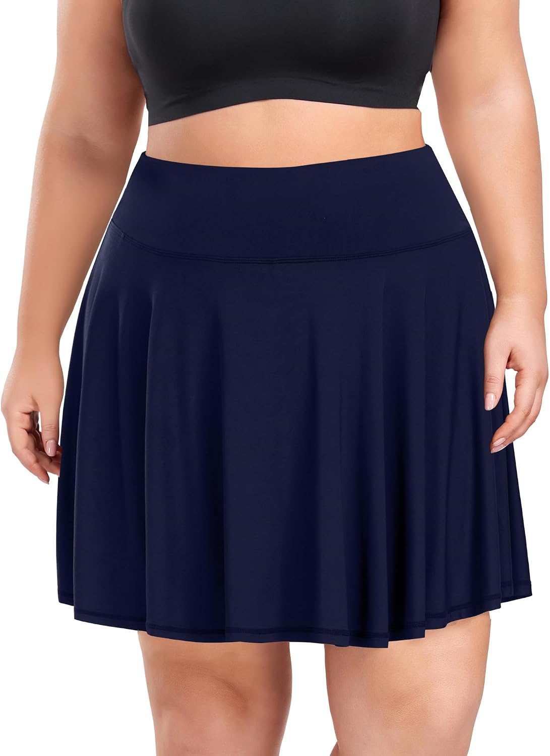 COOTRY Women's Plus Size Pleated Tennis Skirt with Shorts Athletic Golf Skorts with Pockets High Waisted Workout Skirts