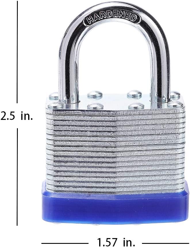 Laminated Steel Keyed-Alike Padlocks, 1-9/16 in, 2 Pack