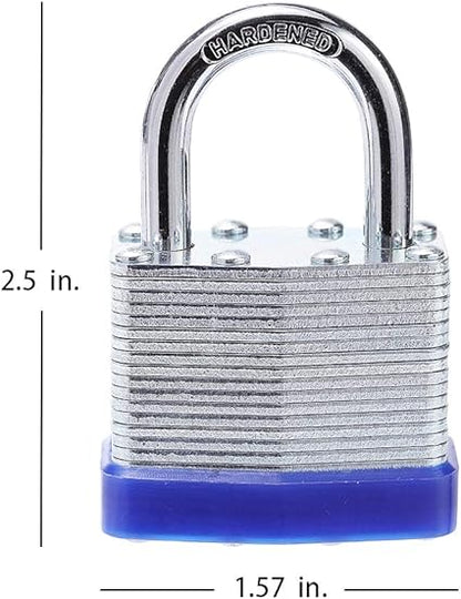 Laminated Steel Key Lock, 1-916 in. Wide Body, 2 Padlocks Keyed Alike