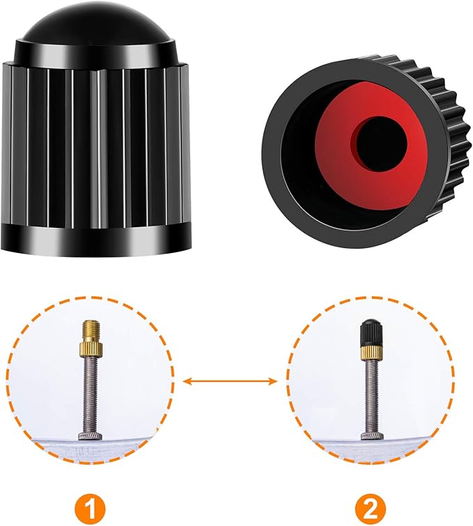 Brass Presta Valve Adapter, Convert Presta to Schrader Adaptor for Bike, Inflate Tire Using Standard Pump or Air Compressor, Tire Valve Caps(2PCS)