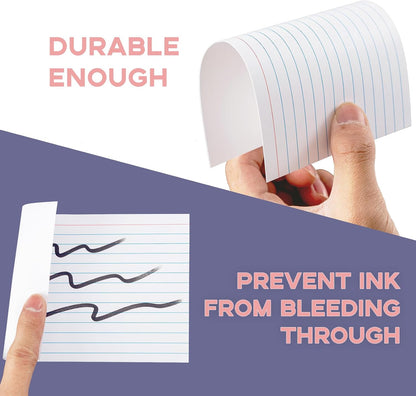 300 PCS Index Cards 3x5 Ruled - Goefun White Lined Note Cards 3 x 5 Flashcards for Studying, Note Taking and To Do List