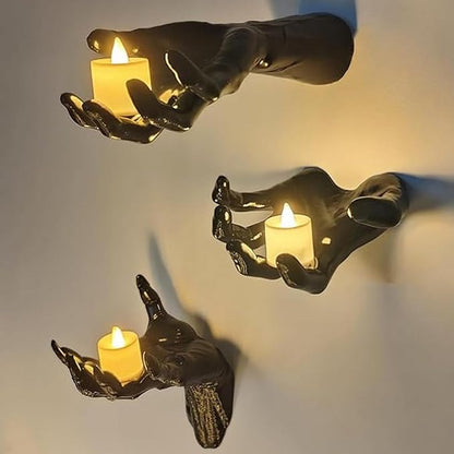 Devil Hand Statue Black Demon Hands Wall Mounted Sculpture PVC Demon Sculptures Creative Props Retro Crafts Home Decoration A
