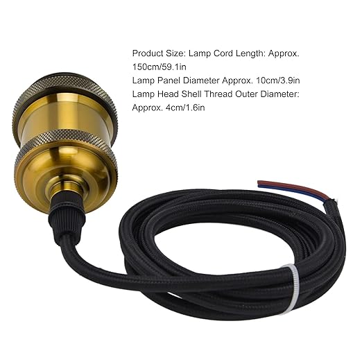 Haofy Ceiling Pendant Light Fitting, Vintage Style Lamp Holder with Cable, E26 Pendant Light Cord, Suitable for Chandelier Lamp Holder, Aluminum Material, Safety Design