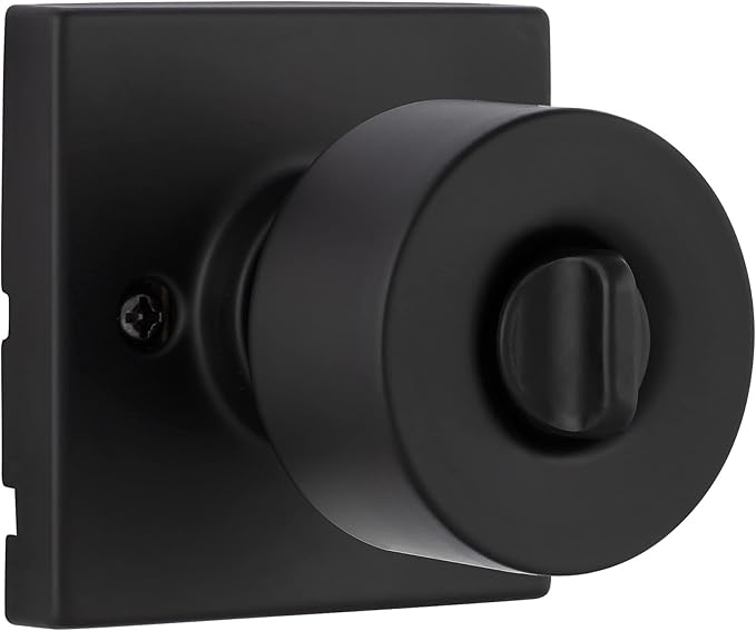 Miseno MLK3090 Quattro Shaker Privacy Door Knob Set with Square Rose - Matte Black