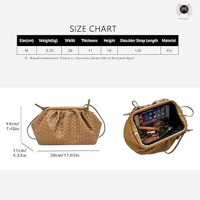 NOVAVOGE New woven clip button cloud bag women versatile trend simple texture shoulder messenger bag