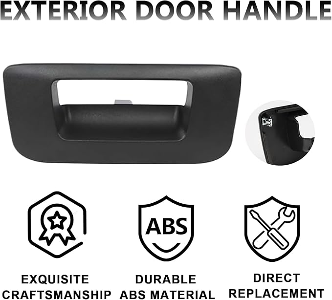 PIT66 Black Tailgate Handle Bezel Compatible with 2007 2008 2009 2010 2011 2012 2013 2014 Chevy SilveradoGMC Sierra GM1916107