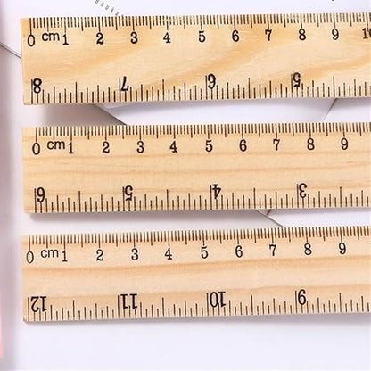 15/20/30cm Wooden Straight Rulers Measuring Drafting Rulers, Inches Centimeter Metric Straight Rulers Home Office Supplies(30cm)