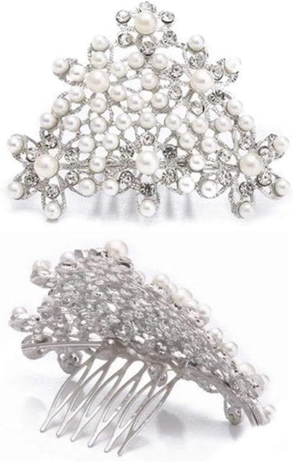 Utopiat Adult Pearl Tiara Hair Piece for Girls | Inspired by Breakfast at Tiffany's