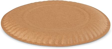 AME D'ESSENCE (100 PACK-9") Disposable Paper Plates 9" Uncoated Brown Bulk Paper Plate Large