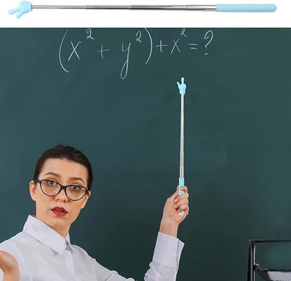 5 Pcs Retractable Teacher Pointer, 5 Colors Extendable Finger Pointer Stick Hand Pointing Sticks, Student Finger Pointing Tools for Classroom, Reading (Light -Blue,Purple,Yellow,Green,Pink)