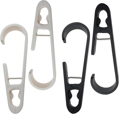 4PCS Coat Clip Towel Clip Bathroom Hanging Swivel Clothespin Hook 135mm Multi Purpose Clothespin Hook Towel Clip Storage Hanging Curtain Clip Hook Balcony Drying Clothespin Black and White