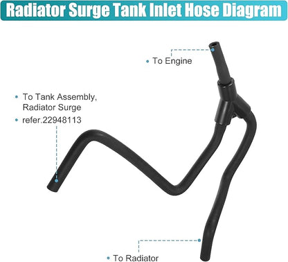 X AUTOHAUX Upper Radiator Surge Tank Inlet Hose Reservoir Hose 22908202 for Cadillac ATS CTS for Chevrolet Camaro 4 Cyl 2.0L 2013-2018 Engine Coolant Overflow Hose Recovery Tank Hose